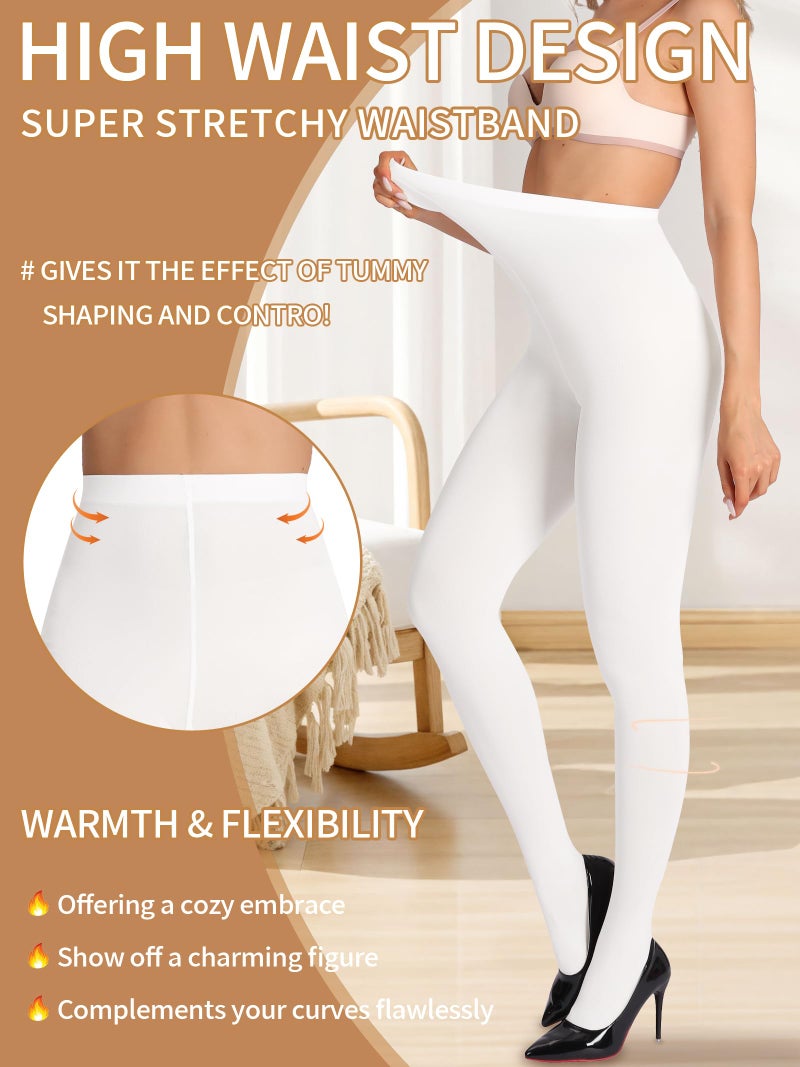HONENNA Women's Control Top High Elastic Soft Opaque Pantyhose Tights - Image 4